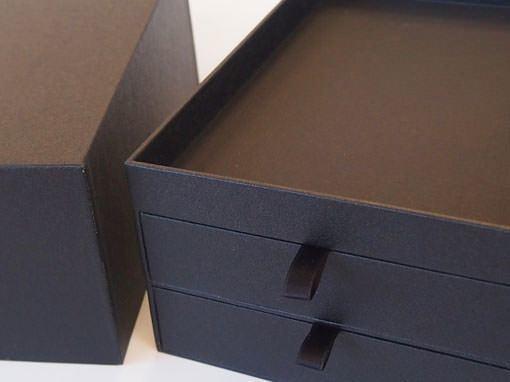 Schachtel mit Schubladeneinsatz - Buchbinderei Papierhandwerk